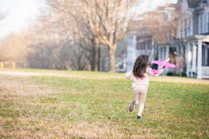 Child with airplane